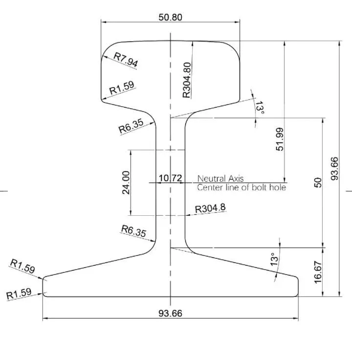 Trilhos para Ponte Rolante e Pórticos - ASCE 45 - Barra 6 Metros