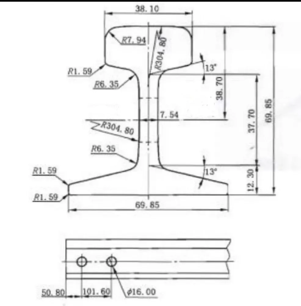 Trilhos para Ponte Rolante e Pórticos - ASCE 25 - Barra 6 Metros