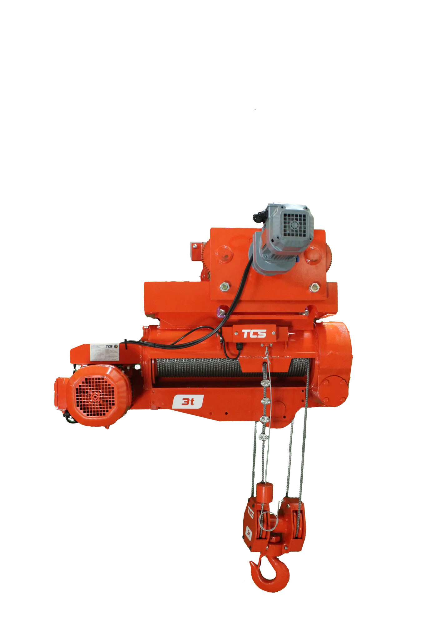 Talha Elétrica de Cabo de Aço - Modelo  "N" - 3,0t / 6 metros - Trole Elétrico - 4 Movimentos