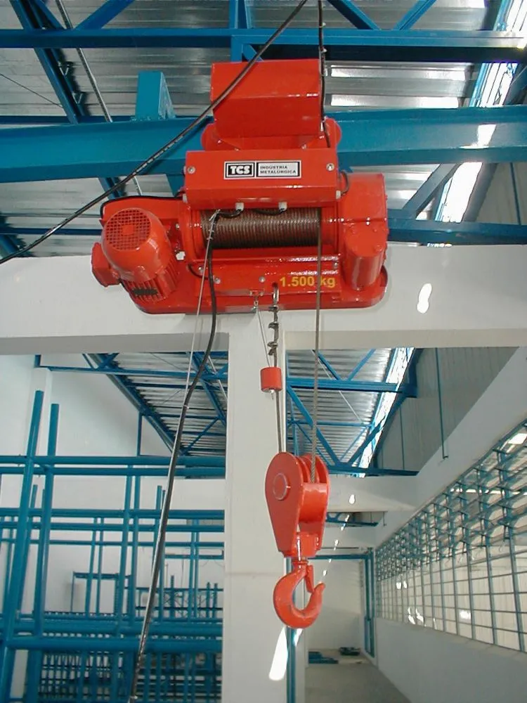 Talha Elétrica de Cabo de Aço - Modelo  "N" - 1,5t / 8 metros - Trole Elétrico - 4 Movimentos