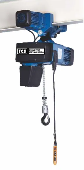 Talha Elétrica de Corrente - Modelo  "D" - 500 kg  / 6 metros - Trole Elétrico com Inversor de Frequência