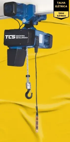 Talha Elétrica de Corrente - Modelo  "D" - 500 kg  / 6 metros - Trole Elétrico com Inversor de Frequência