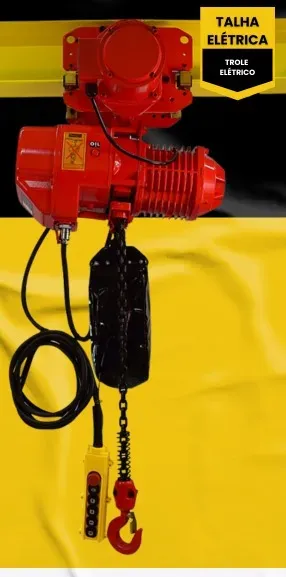 Talha Elétrica de Corrente - Modelo  "K" - 1t / 6 metros - Trole Elétrico